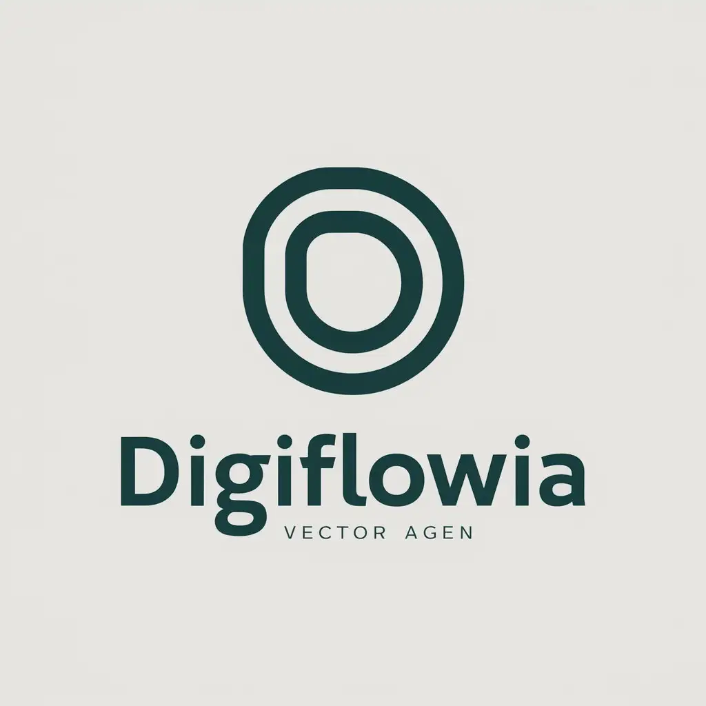 a vector logo design,with the text "DiGiFlowIA", main symbol:DiGiFlowIA, especially as an agency specializing in Webflow development, UX/UI design, SEO, and digital marketing.,Moderate,be used in digital industry,clear background