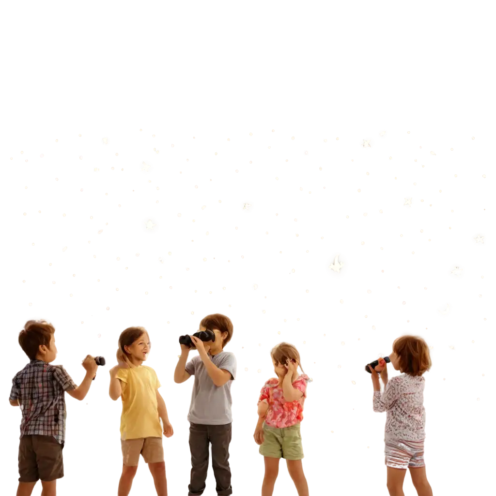 Animated-PNG-Image-of-Kids-Watching-Stars-and-Moons-with-Binoculars-Ideal-for-Night-Sky-Themed-Designs