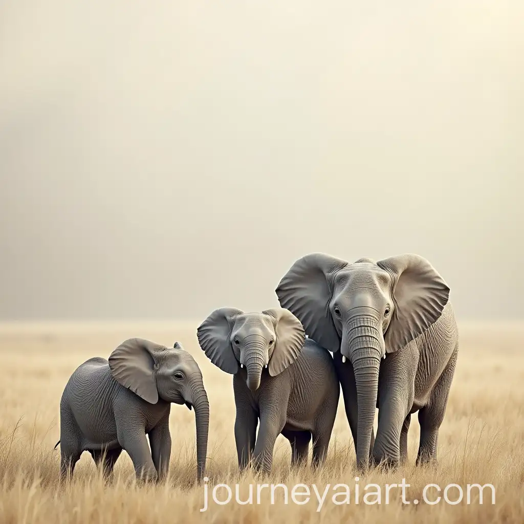 Charming-Background-of-Baby-Elephants-in-a-Serene-Landscape
