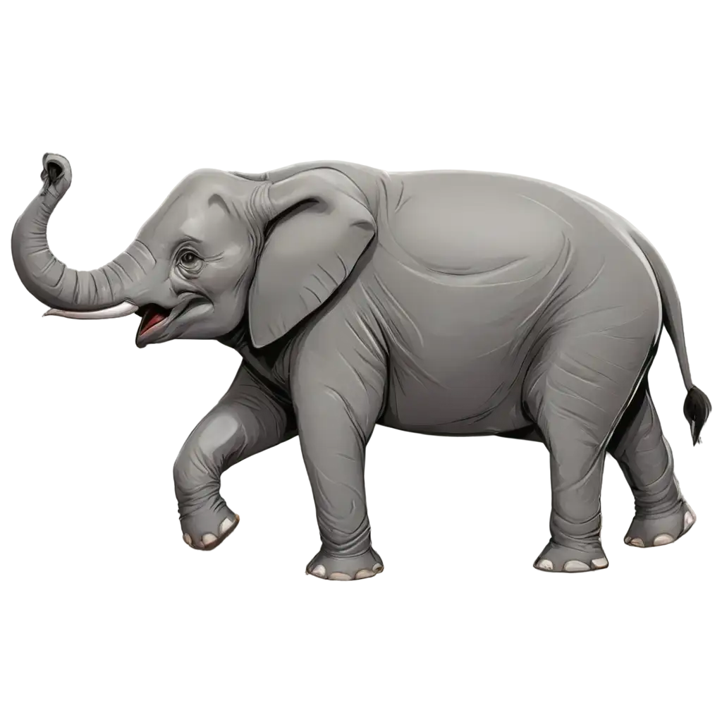 High-Quality-PNG-Cartoon-Elephant-with-a-Unique-Bite-Design