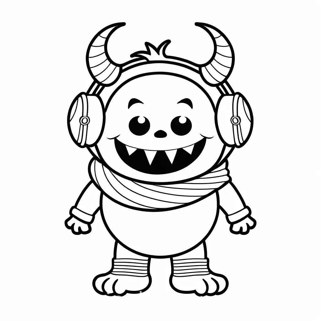 Monster-with-Earmuffs-and-Scarf-Coloring-Page-for-Kids