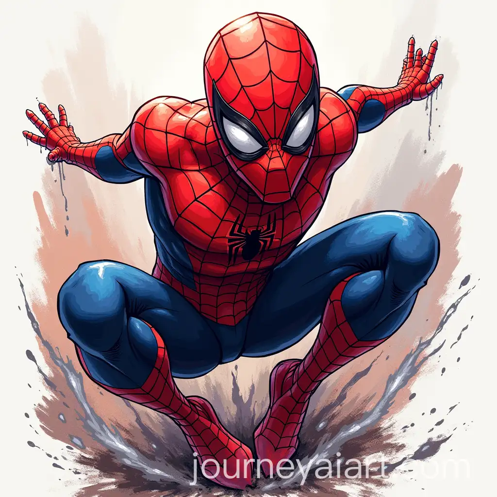 Cartoon-Style-SpiderMan-Illustration-for-A4-Artboard