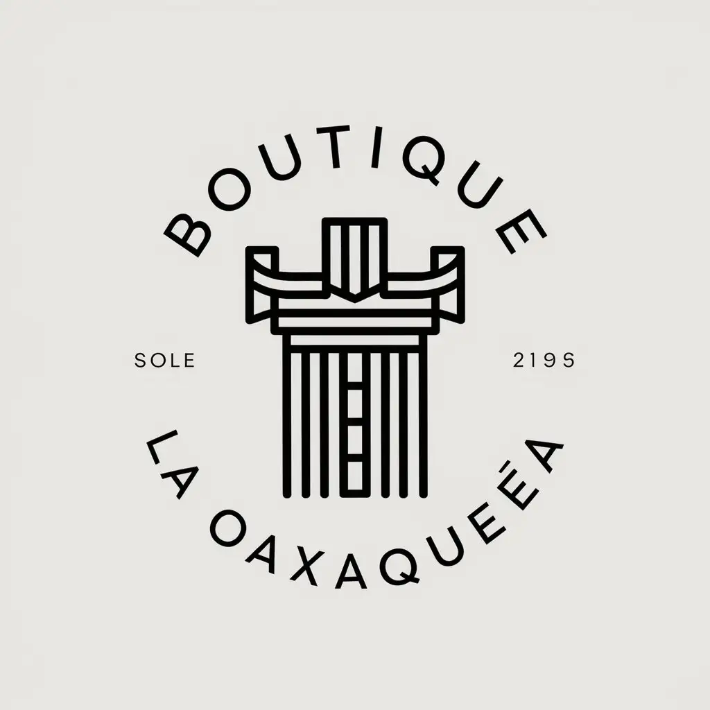 LOGO Design For Boutique la Oaxaquea Elegant Dress Symbol on Clear Background