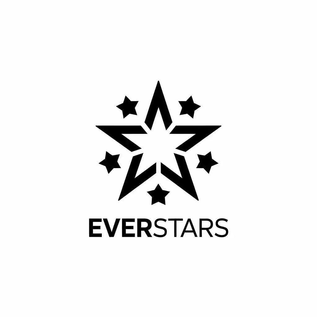 LOGO Design for EverStars Modern Star Symbol for Retail Industry with Clear Background