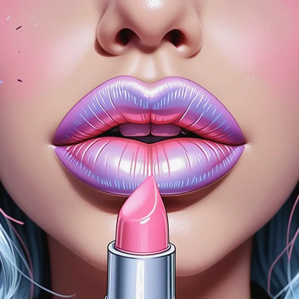 AI-Image-Prompt-Expansion2000s-Y2K-Aesthetic-Lip-Gloss-with-Big-Lips-in-HandDrawn-Clipart-Style