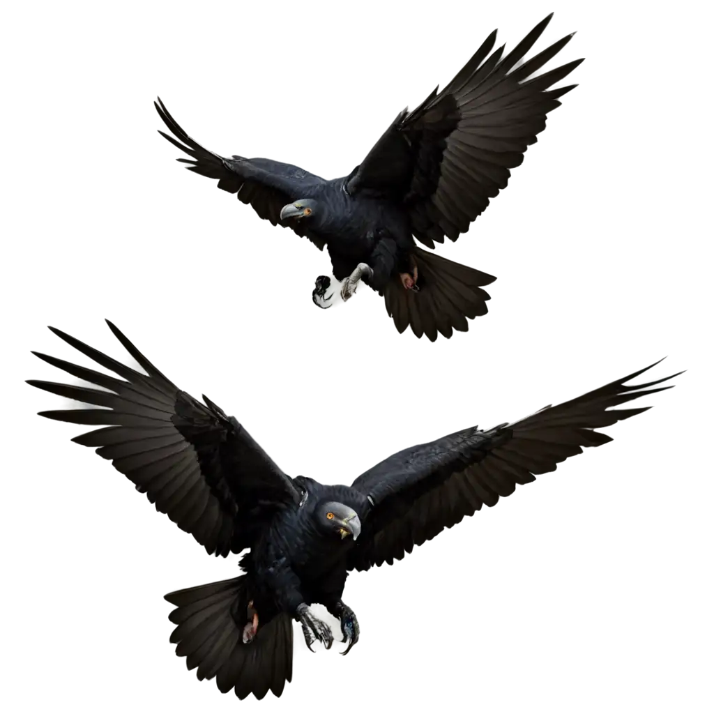 Realistic-Black-Vultures-Flying-PNG-Image-Majestic-Birds-in-Flight