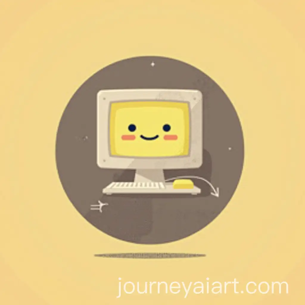 Computer-Emoji-on-Colorful-Background