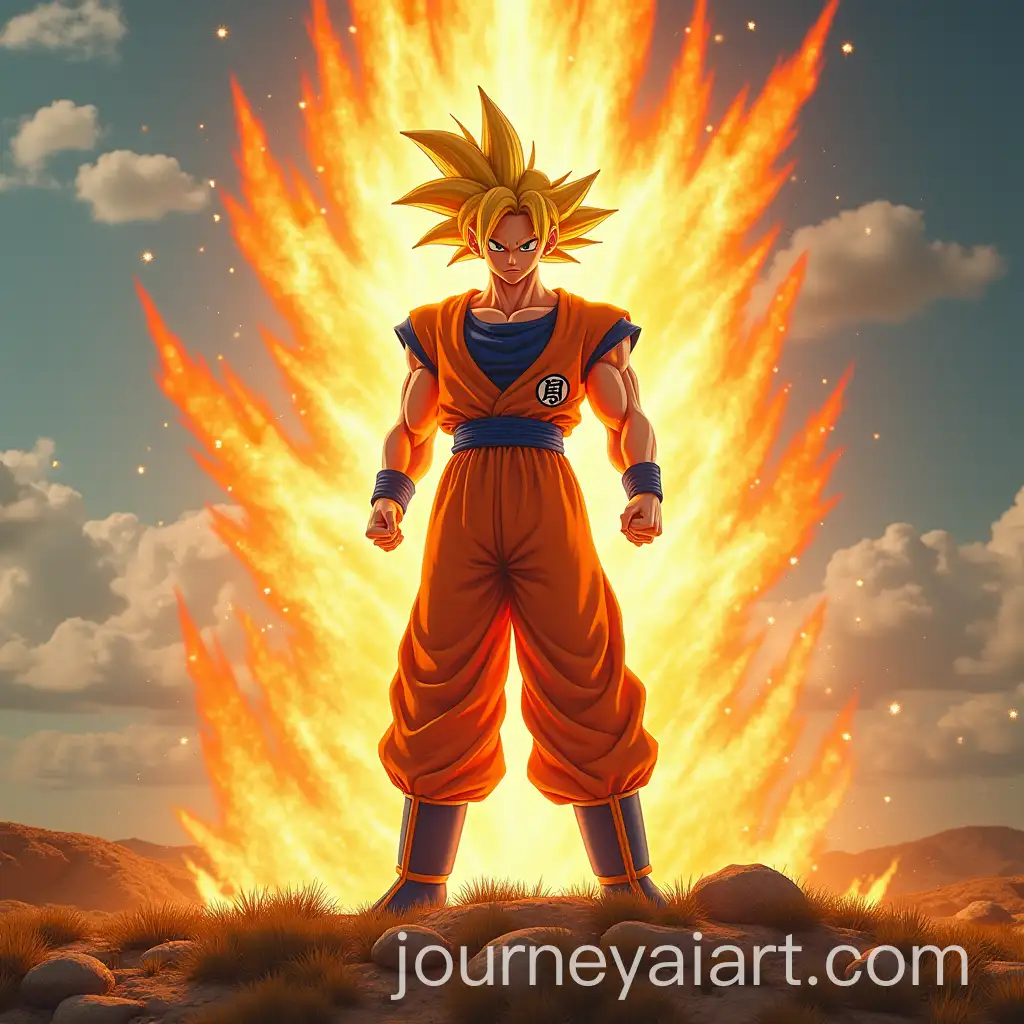Photorealistic-Goku-Super-Saiyan-God-Form-with-Famous-Actor-Casting-Kamehameha-on-a-Hill