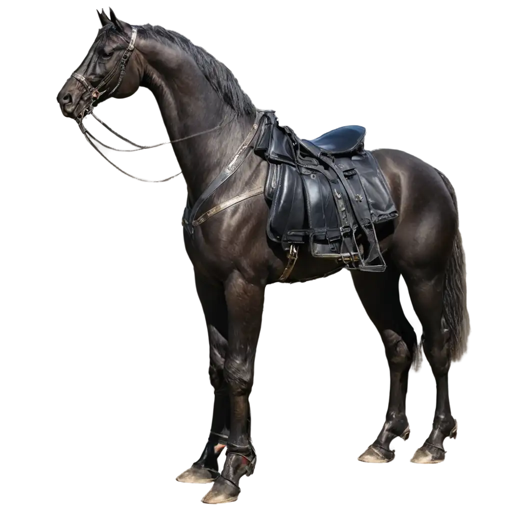 Black-War-Horse-Robust-Full-Body-PNG-HighQuality-Transparent-Image-for-Versatile-Use