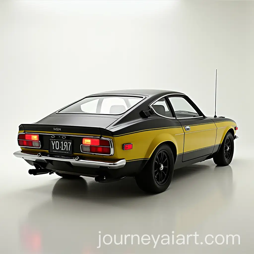 1974-Datsun-Sunny-GT-and-Toyota-Celica-GT-Fastback-in-Black-and-Yellow-Side-View