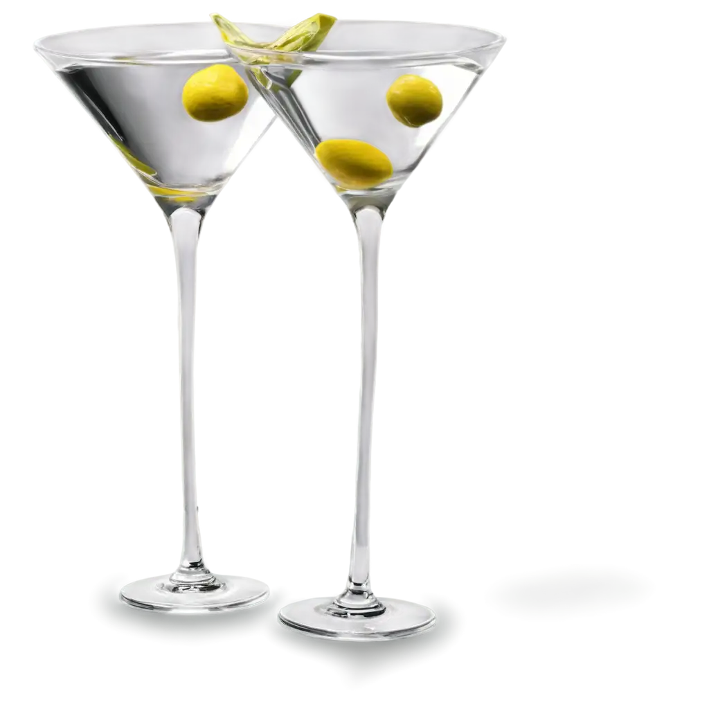 Two martini glasses cheering. Hiperrealistic photography