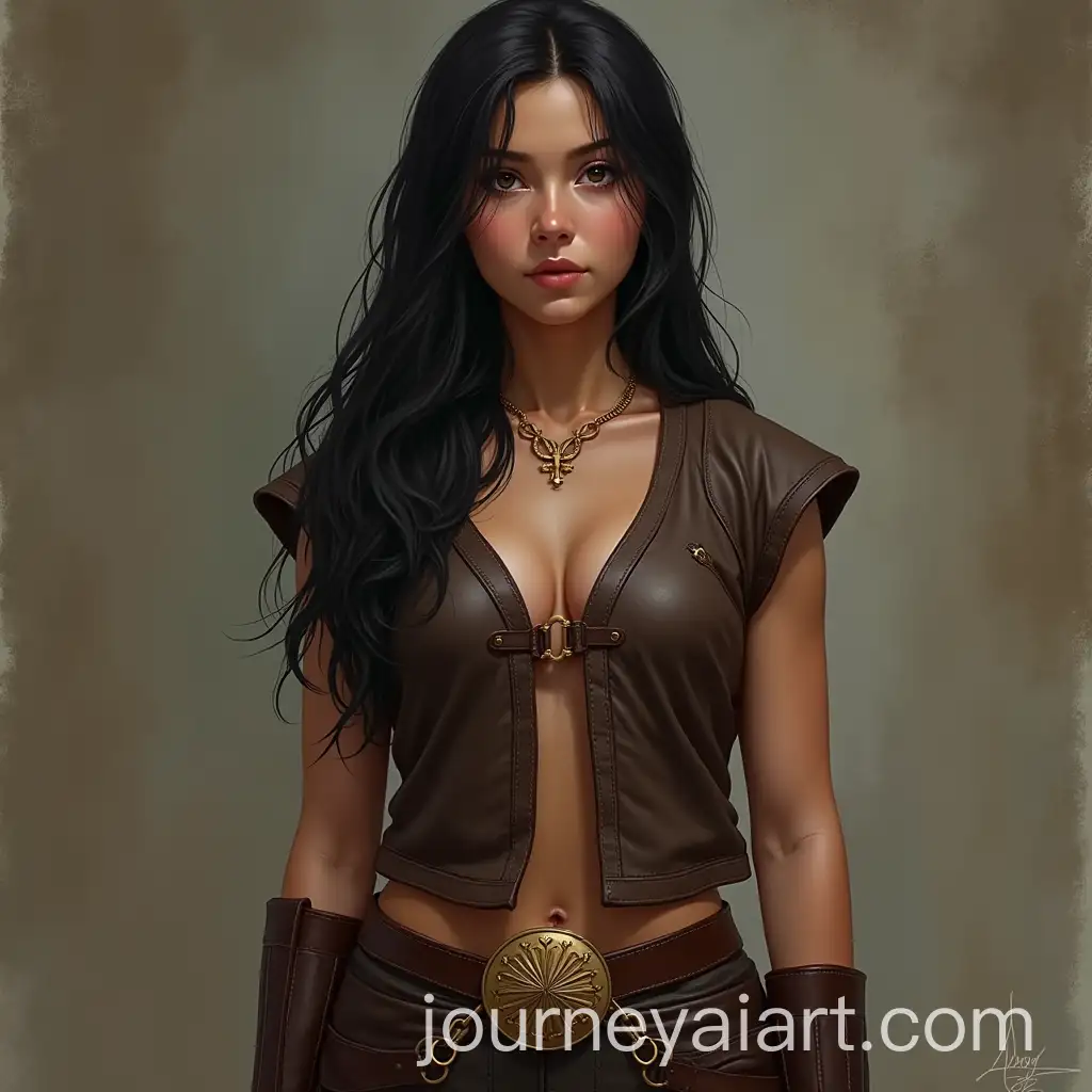 AI-Art-Prompt-ExpansionFantasy-Portrait-of-a-Dorthaki-Warrior-with-Painted-Leather-Vest-and-Bronze-Medallion-Belt