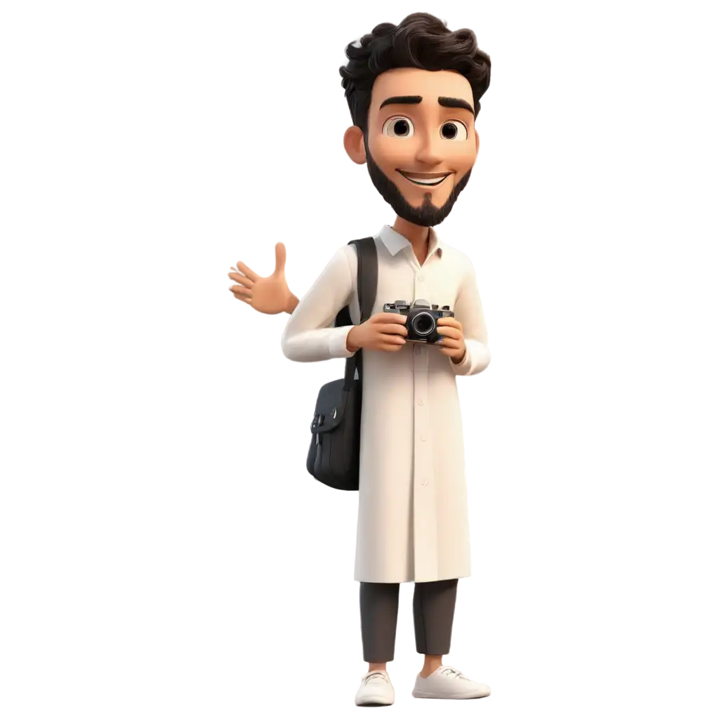 PNG-Image-of-a-Male-Model-in-Islamic-Clothing-Capturing-a-Moment-During-UmrahHajj-in-Cartoon-Art-Style