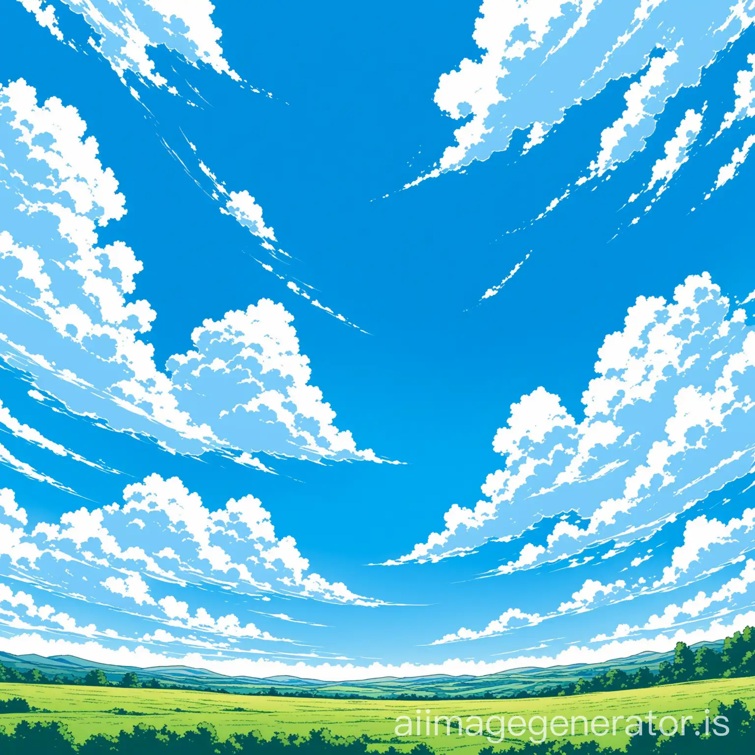 comic blue sky white clouds scenery