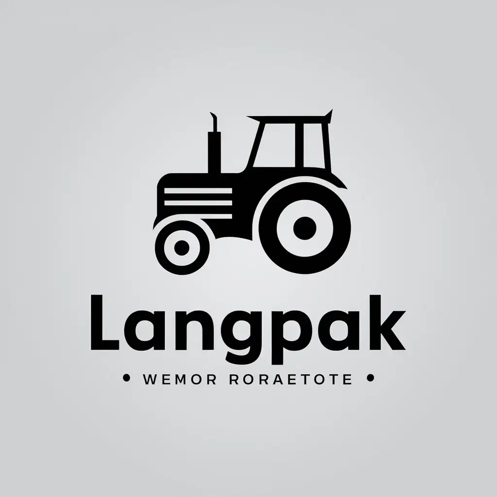 a vector logo design,with the text "LANGPAK", main symbol:tractor,Minimalistic,clear background