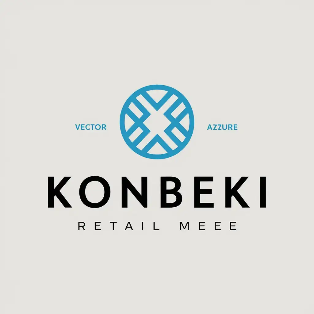 a vector logo design,with the text "Konbeki", main symbol:Azure Blue. Olof,Moderate,be used in Retail industry,clear background