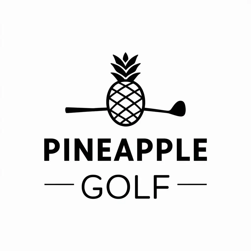 a vector logo design,with the text "pineapple golf", main symbol:'Golf club'/swing,Moderate,be used in Sports Fitness industry,clear background