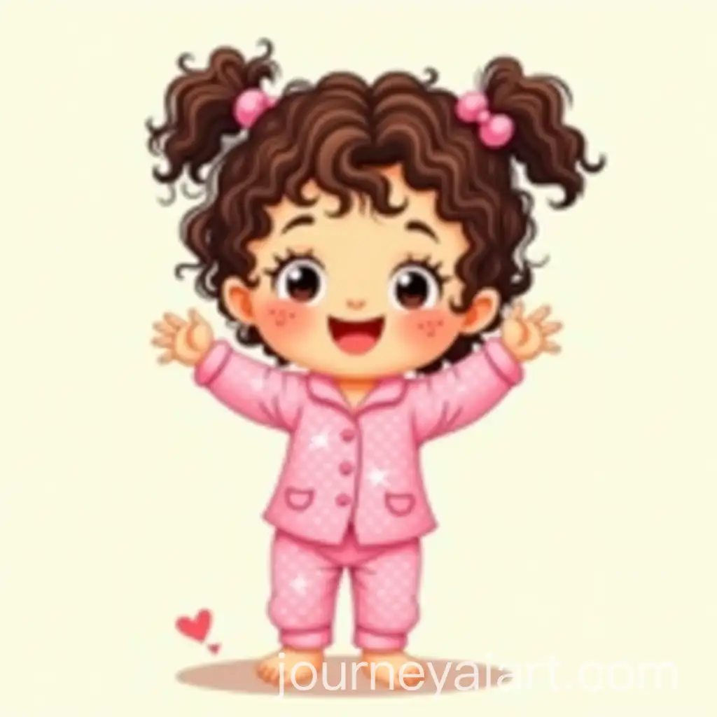 Joyful-Young-Girl-in-Pink-Pajamas-Jumping-with-Playful-Expression-for-Childrens-Book