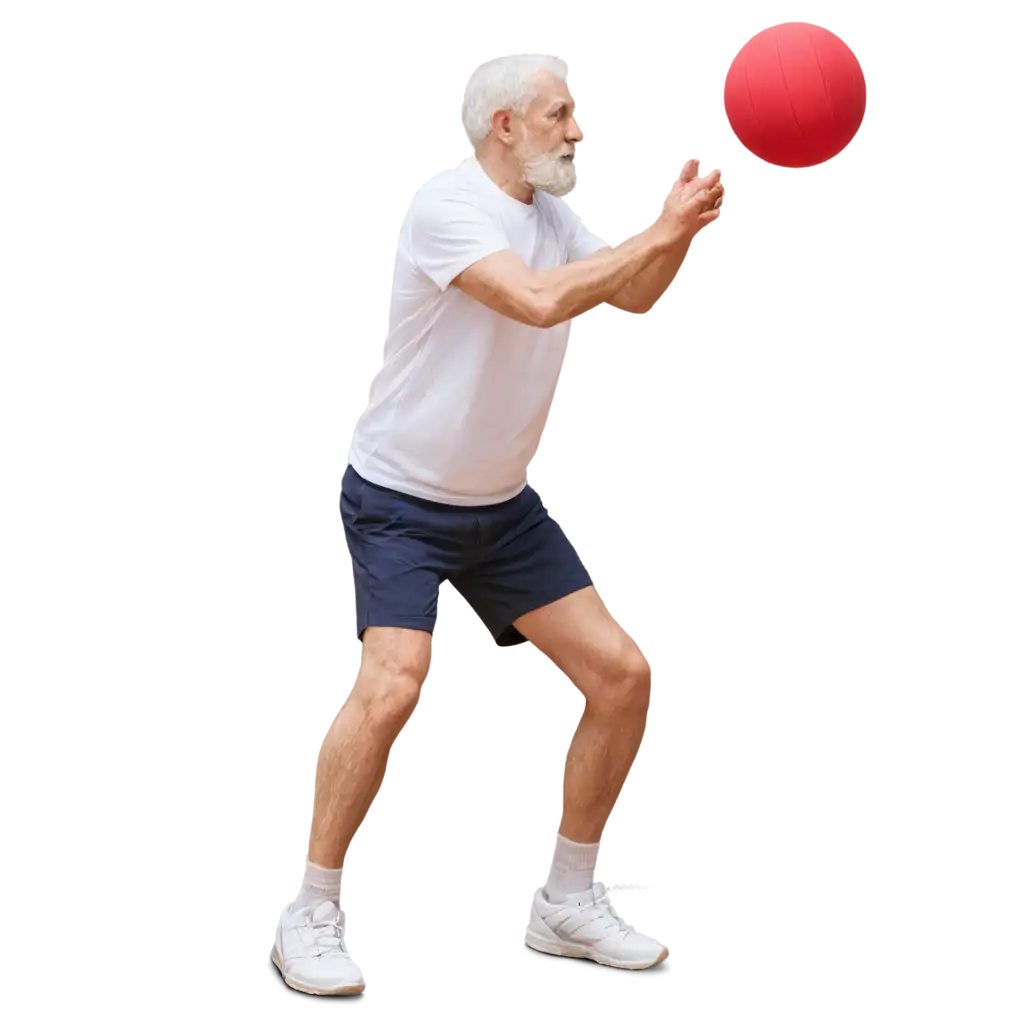 Hyperrealistic-PNG-Image-Elderly-Man-Playing-Volleyball