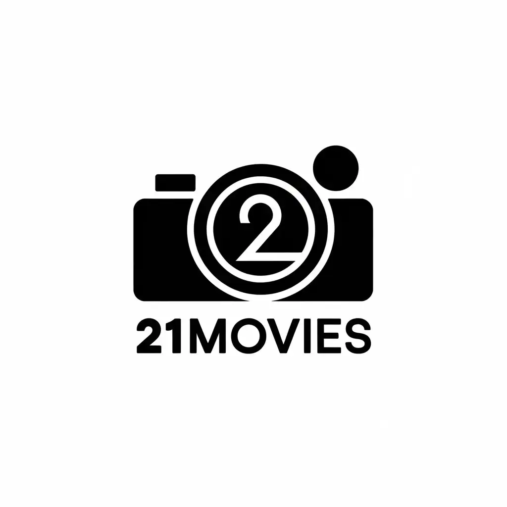 LOGO Design for 21Movies Camera Symbol with Modern Style for Entertainment Industry