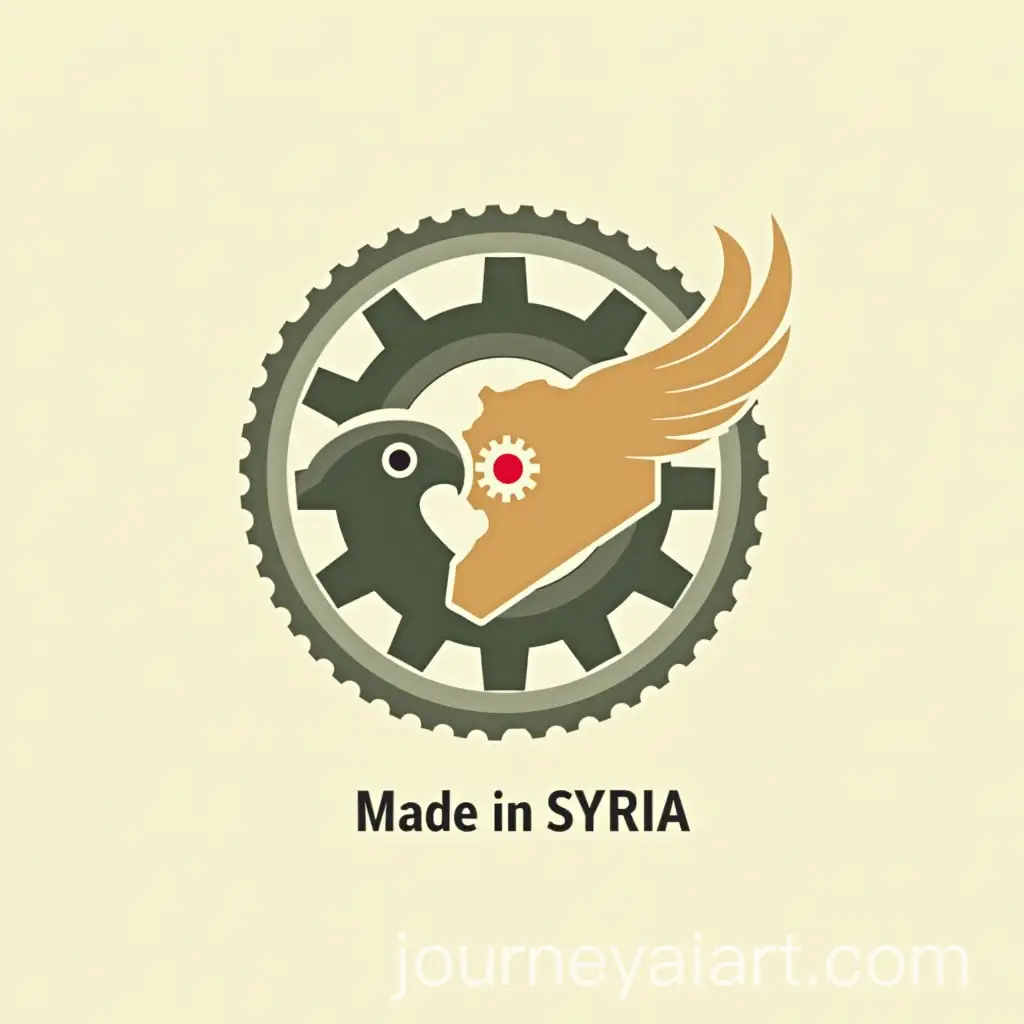 Modern-Abstract-Logo-with-Falcon-Head-and-Interlocking-Gears-Symbolizing-Syrian-Values