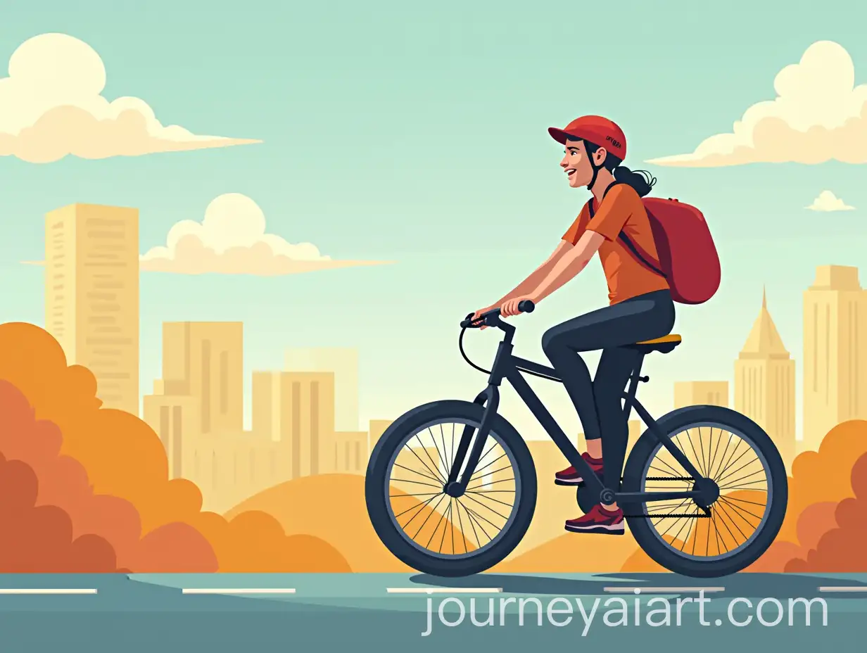 Teenager-Riding-Bicycle-in-Youth-Sports-Poster