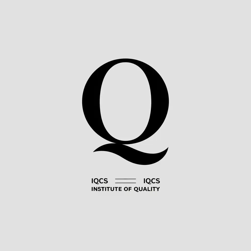 LOGO Design for IQCS Institute of Quality Minimalistic Q Symbol for Education Industry