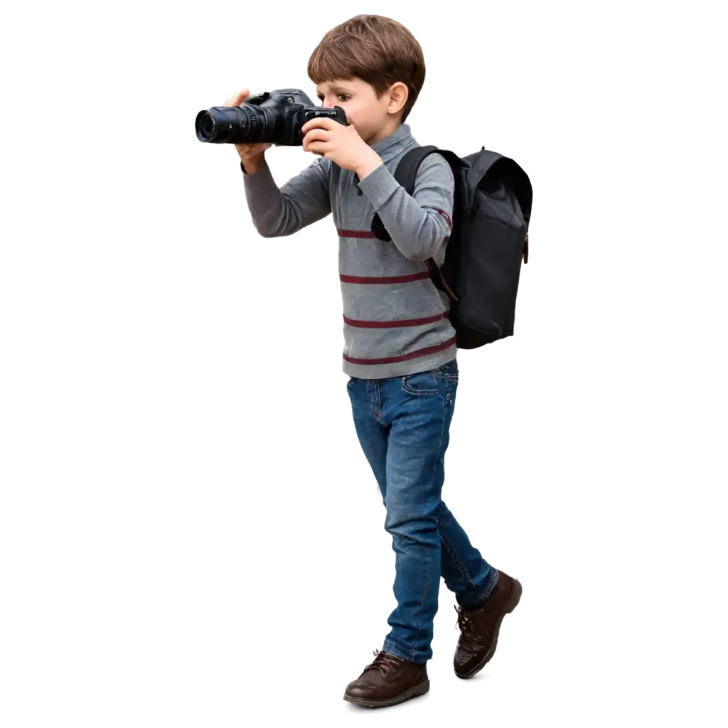 Boy-Carrying-a-Camera-HighQuality-PNG-Image-for-Diverse-Creative-Uses