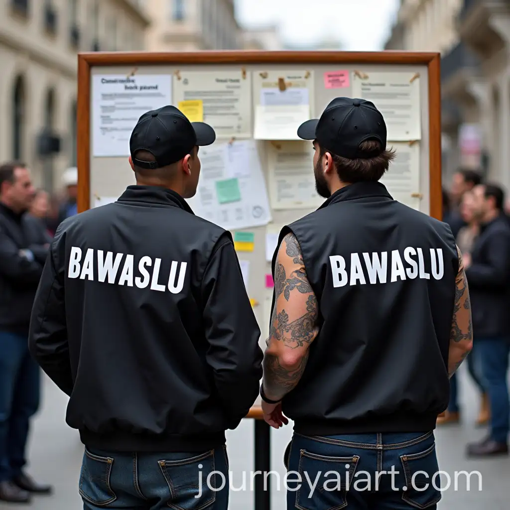 BAWASLU-Team-Members-Posting-Notices-on-Notice-Board