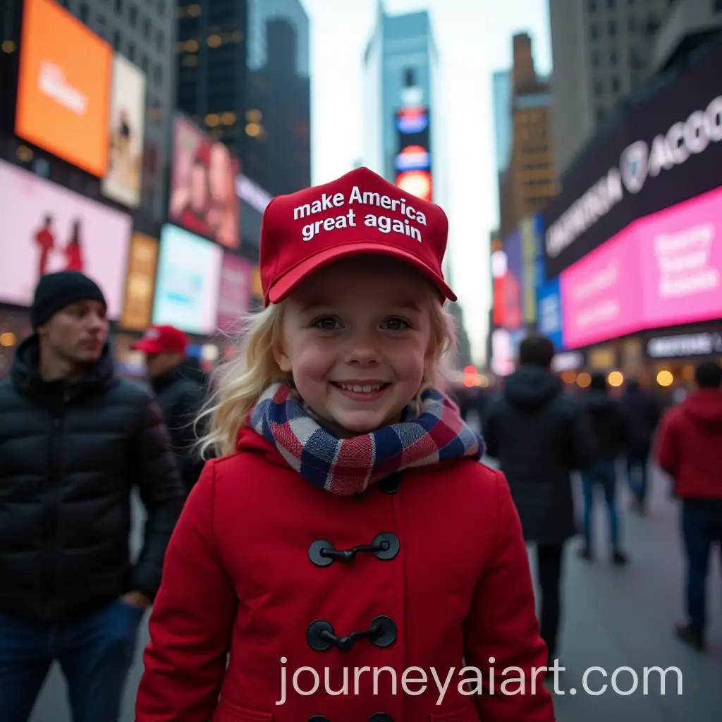 Hrugusha-in-Red-Hat-Make-America-Great-Again-Stands-in-Times-Square