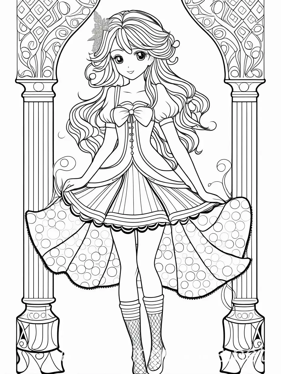 Anime-Girl-with-Wavy-Hair-and-Patterned-Stockings-Coloring-Page