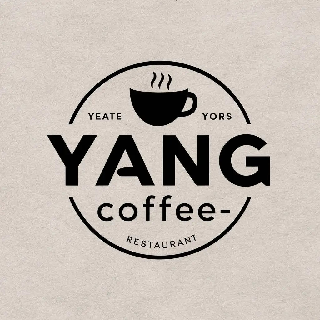 a vector logo design,with the text "Yang-Coffee", main symbol:coffee,Moderate,be used in Restaurant industry,clear background