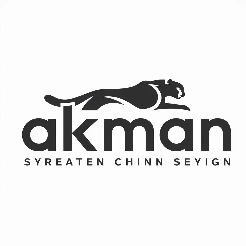 a logo design,with the text "Akman", main symbol:Cheetah,Moderate,be used in Others industry,clear background