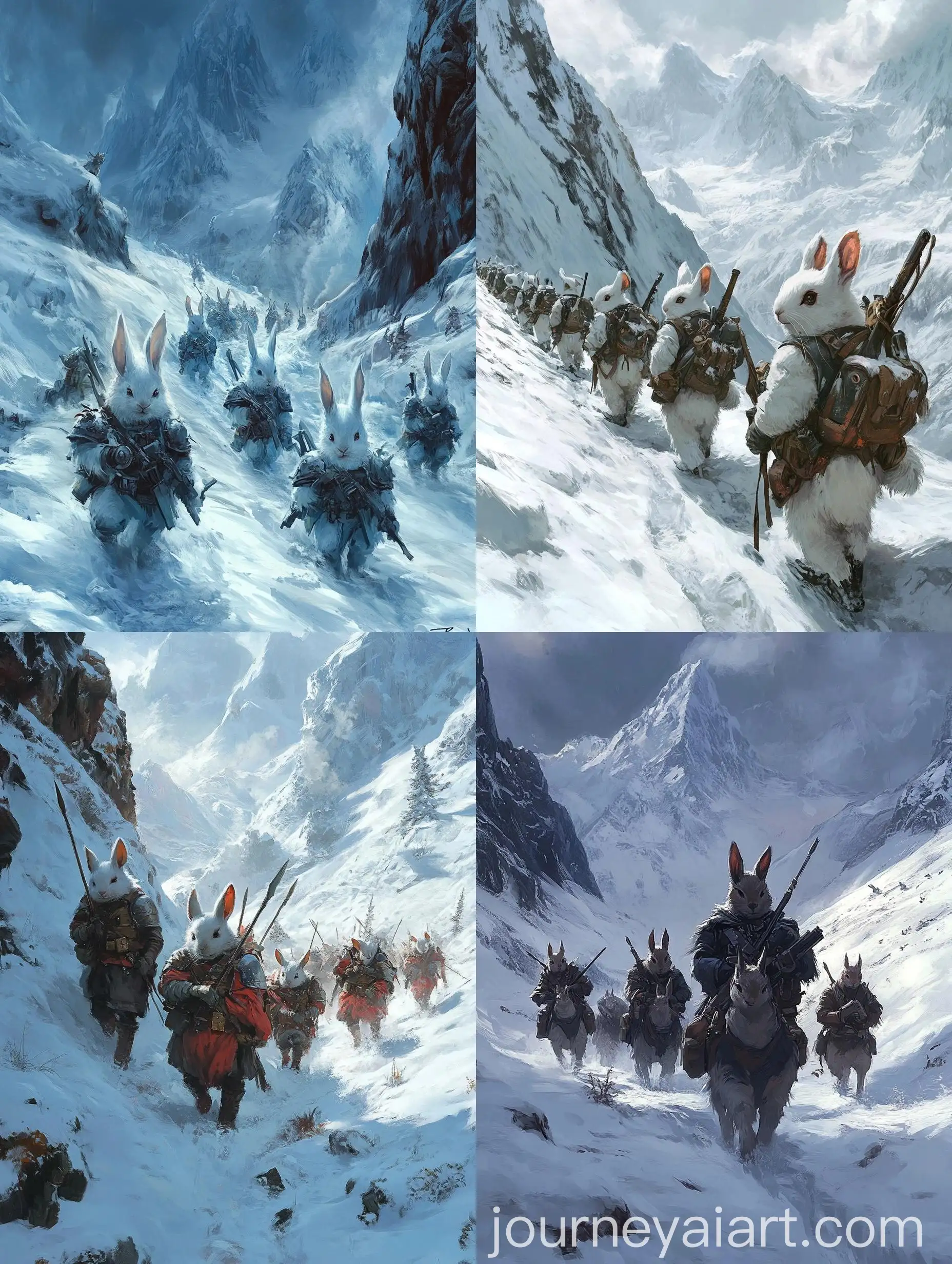 Anime-Style-Digital-Painting-Rabbit-Soldiers-Marching-to-War-Along-Frozen-Mountain-Paths