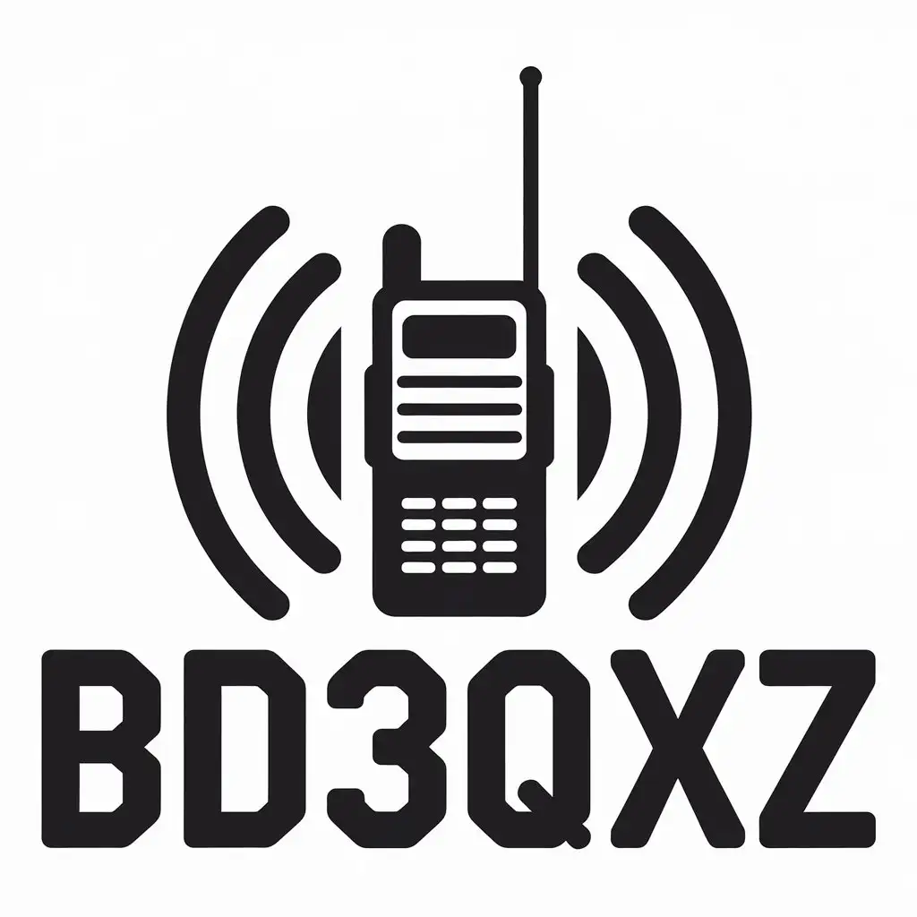 a vector logo design,with the text "BD3QXZ", main symbol:walkie-talkie,Moderate,clear background