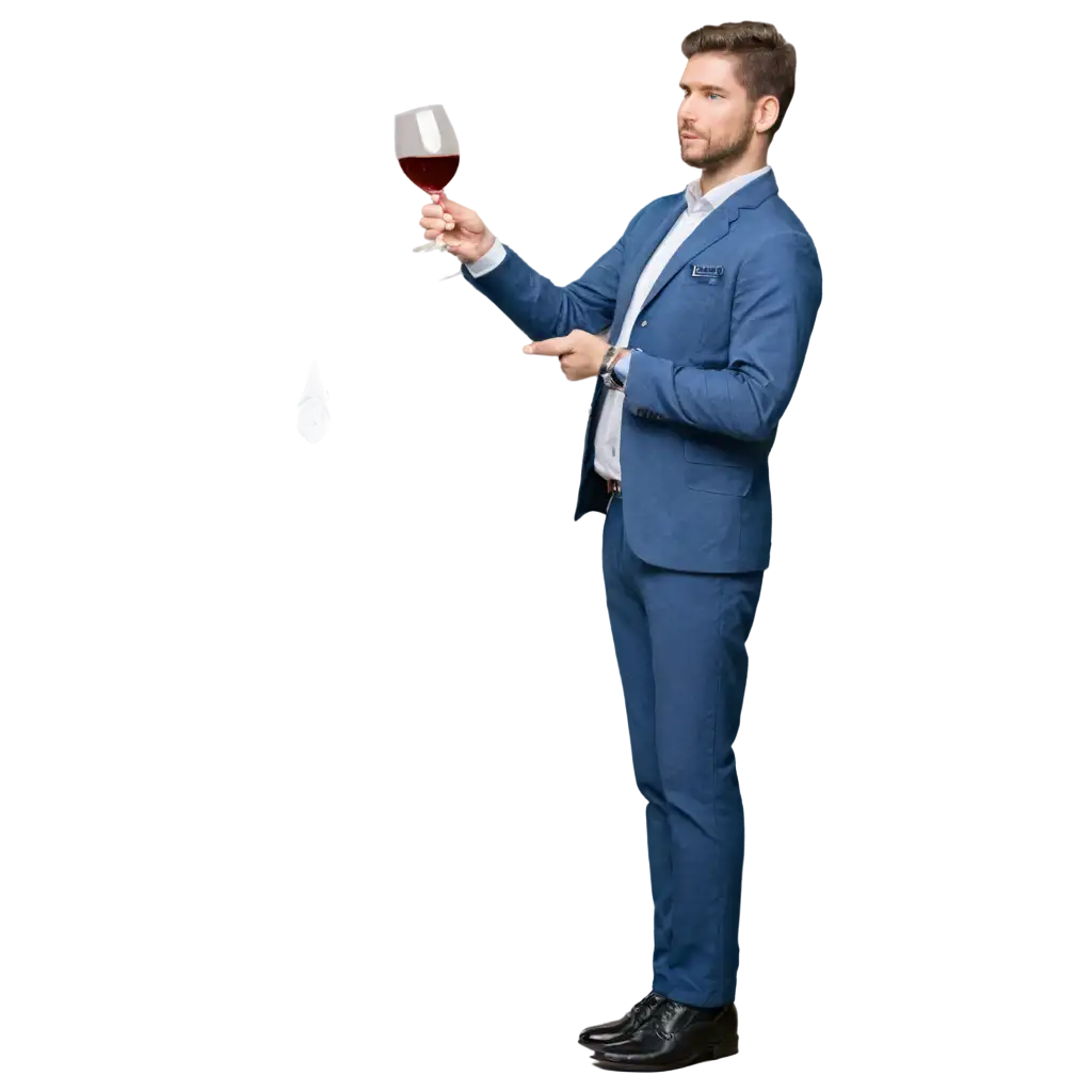 A MAN HANDLING WITH WINE GLASS