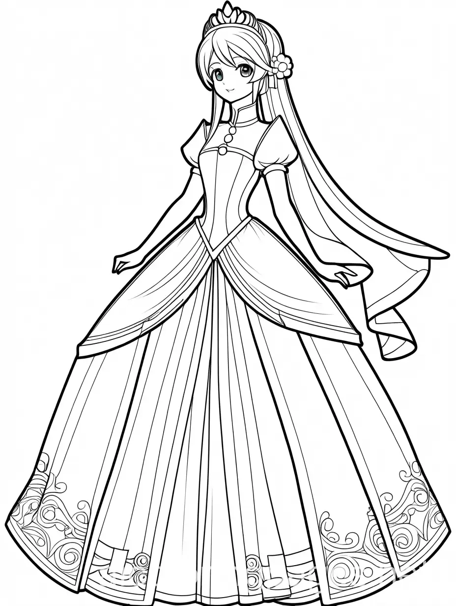 Shinobu-Oshino-as-a-Princess-Coloring-Page-for-Kids