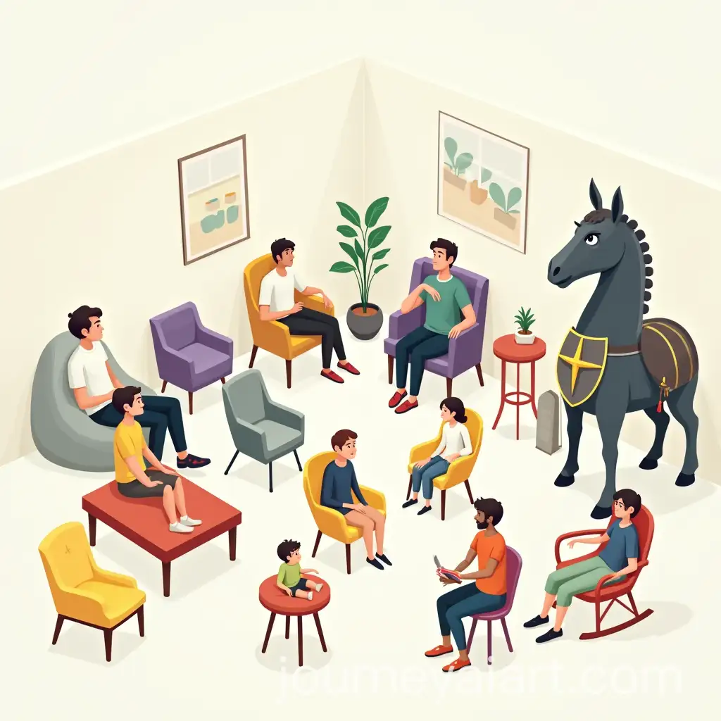 Psychology-Consultation-Room-with-Unique-Personalities-and-Armored-Warhorse