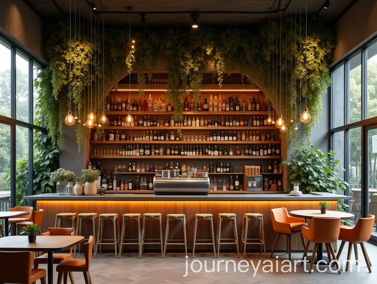 Cozy-Boho-Style-Caf-with-Wooden-Structure-and-Barista