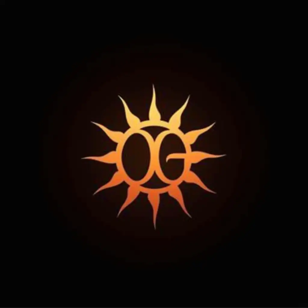 dg sunrise circle logo with black background