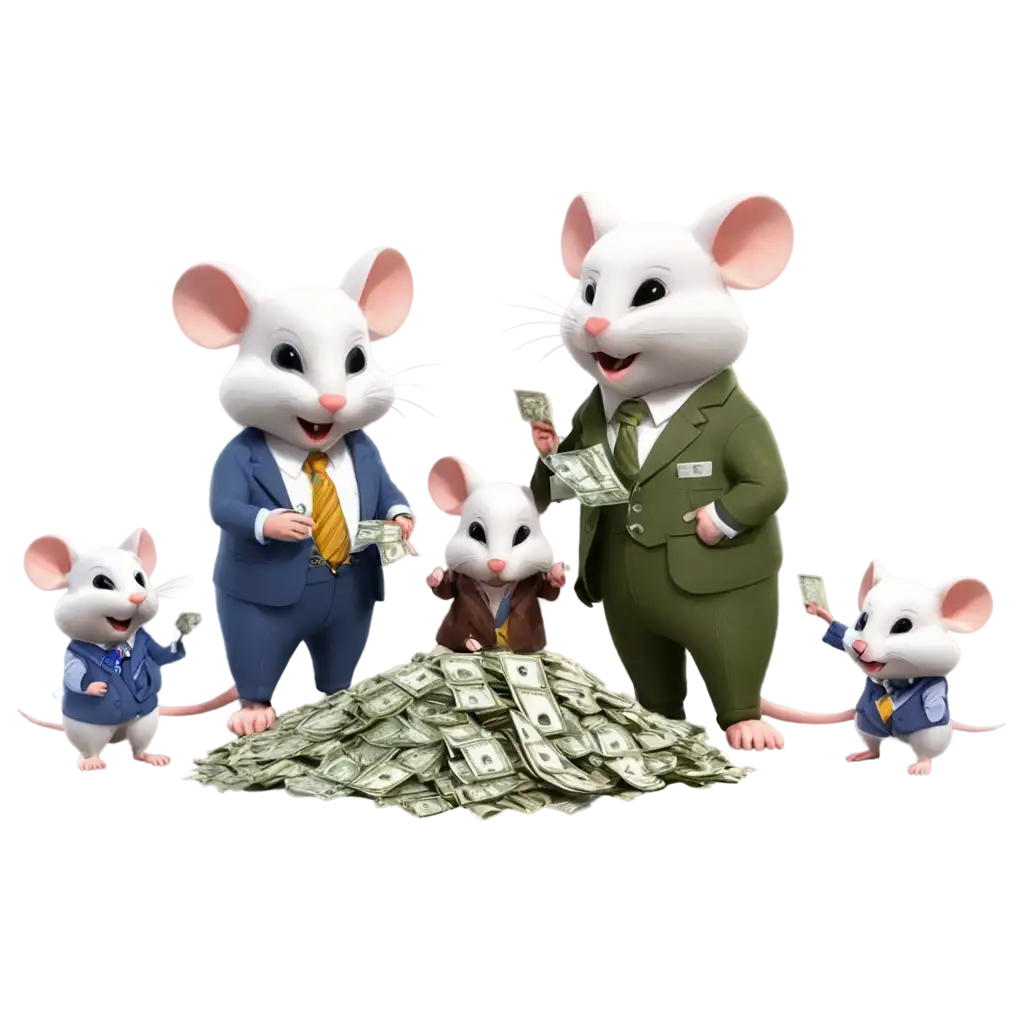 Mice-Around-Pile-of-Money-with-KPK-Vest-HighQuality-PNG-Image-for-Various-Uses