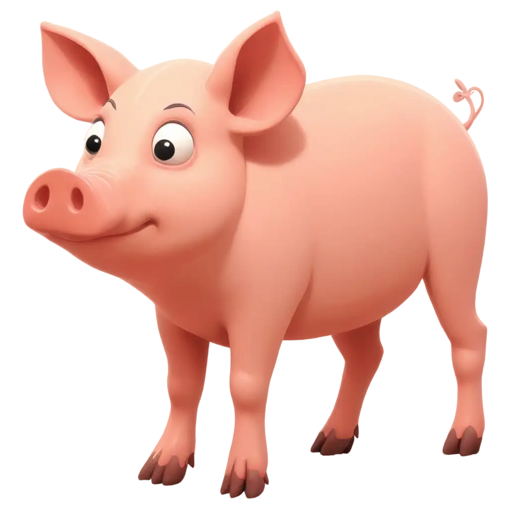 SEOOptimized-2D-Cartoon-PNG-Image-of-a-Pig