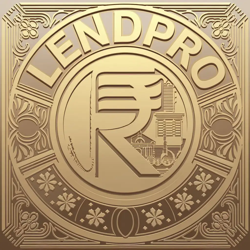 LOGO Design for LendPro Vector Logo with Rupees Symbol for Real Estate Industry