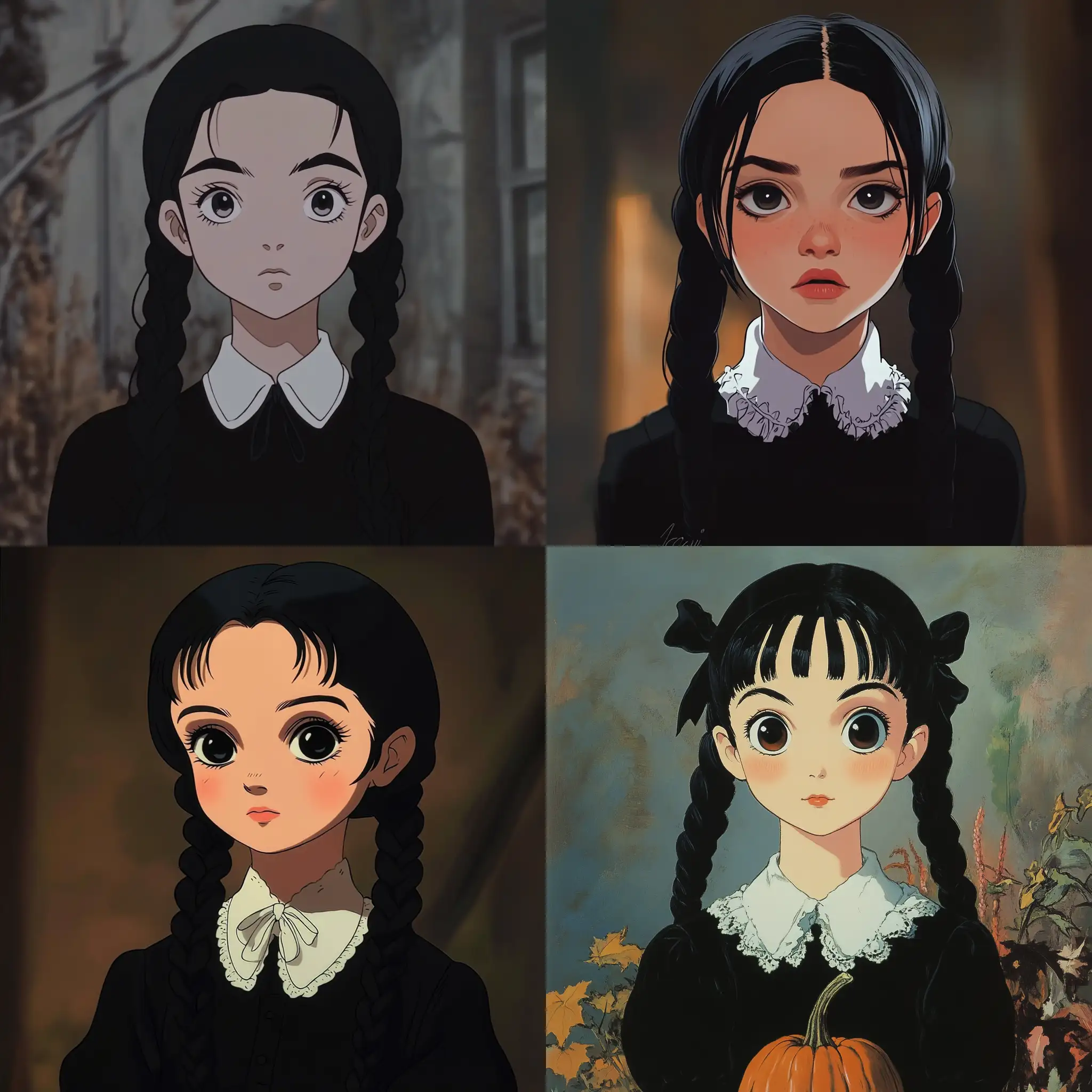 Wednesday-Addams-in-1990s-Studio-Ghibli-Anime-Style