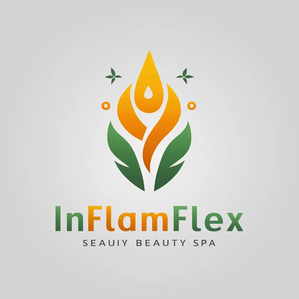 LOGO-Design-For-InflamFlex-People-Joints-and-Flame-Symbol-with-Green-and-Nature-Theme