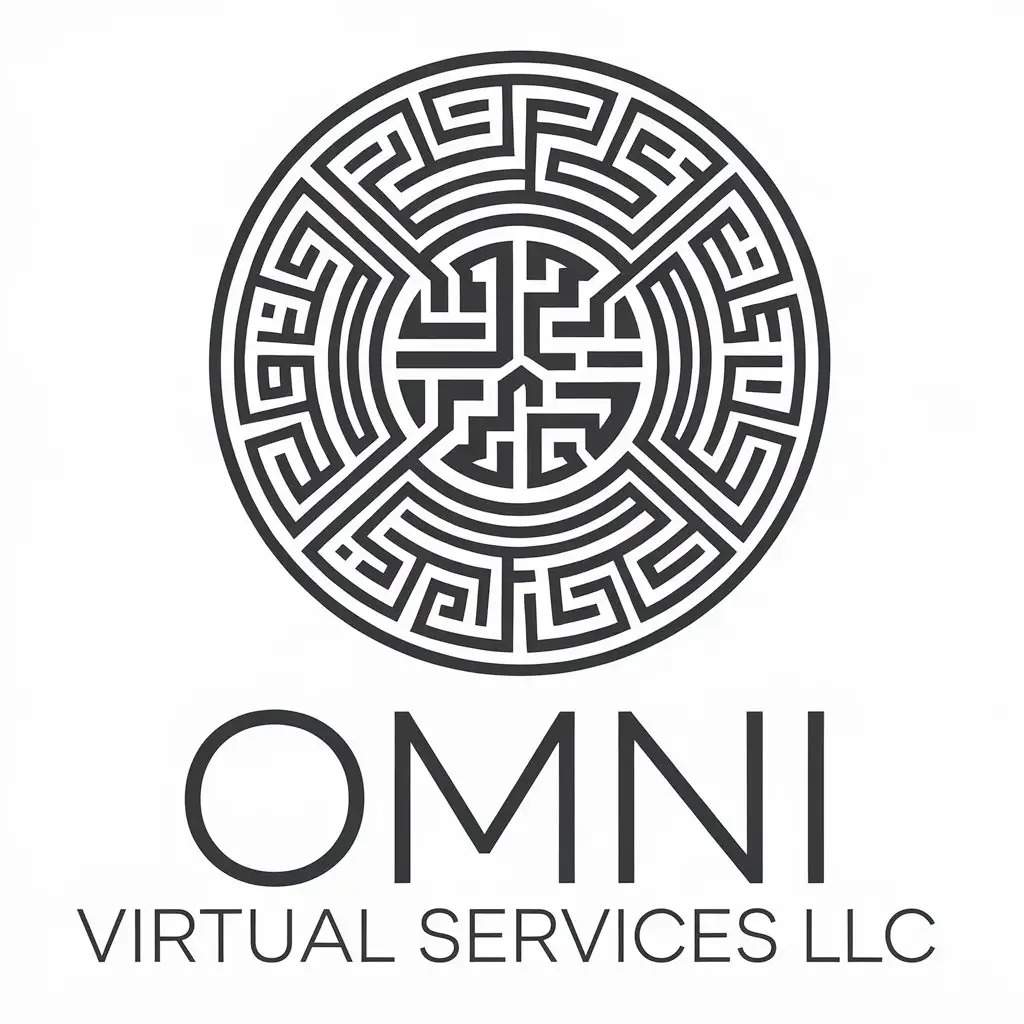 LOGO Design for Omni Virtual Services LLC Vector with O Symbol and Clear Background