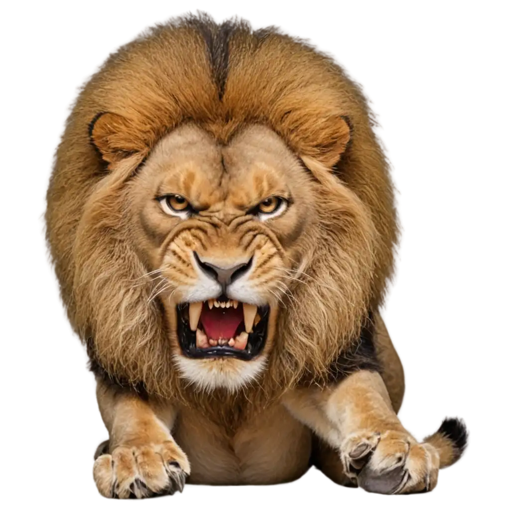 Angry-Lion-PNG-Image-Roaring-Wildlife-Illustration-for-Digital-Media