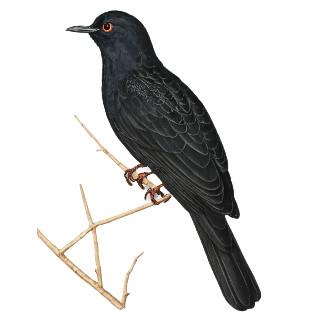 Black-Cuckoo-Singing-PNG-Image-HighQuality-Visual-for-Nature-and-Wildlife-Projects