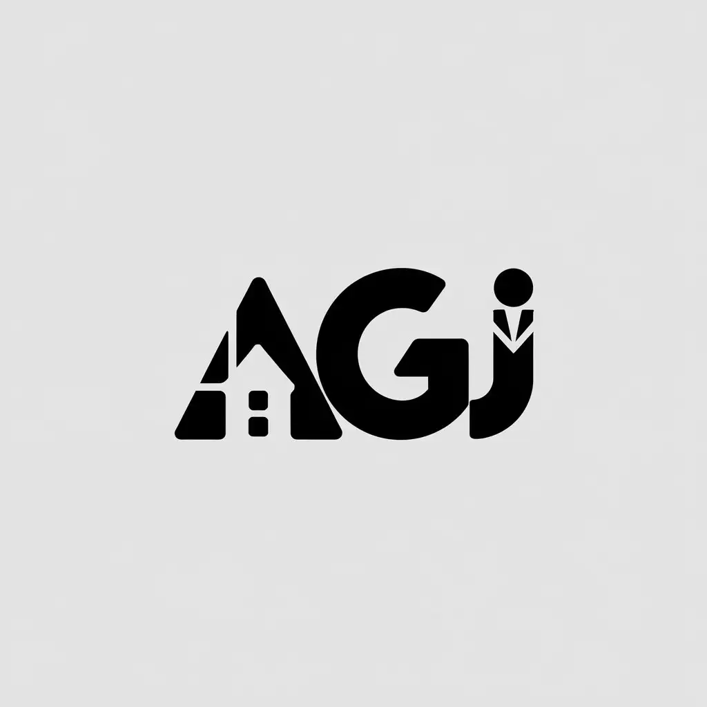 LOGO Design for AGJ Minimalistic Vector Style for Real Estate Industry with Clear Background