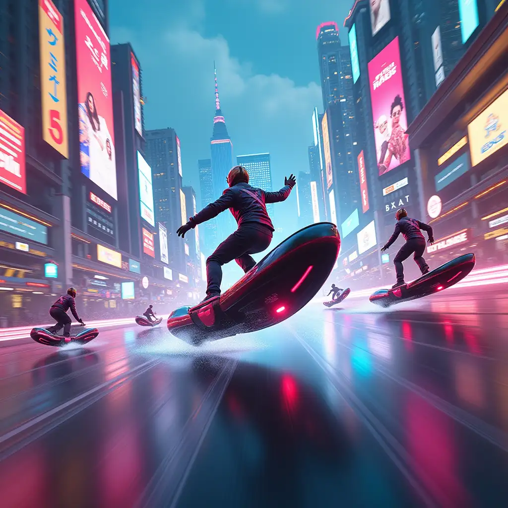 Futuristic-Hoverboard-Racing-in-Neon-Cityscapes